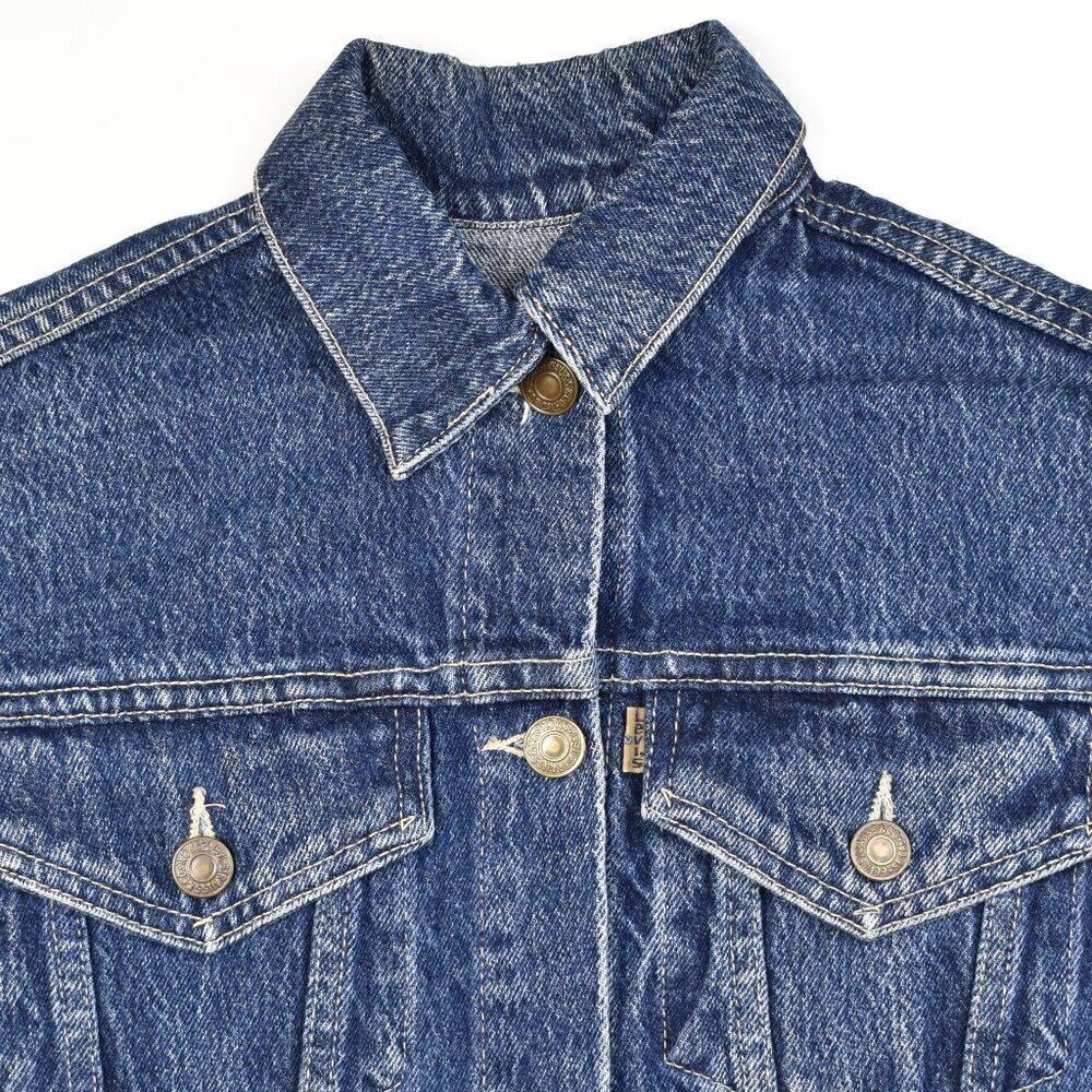 Youth Kids Vintage Levi's Denim Trucker Jacket - S - Picture 4 of 8